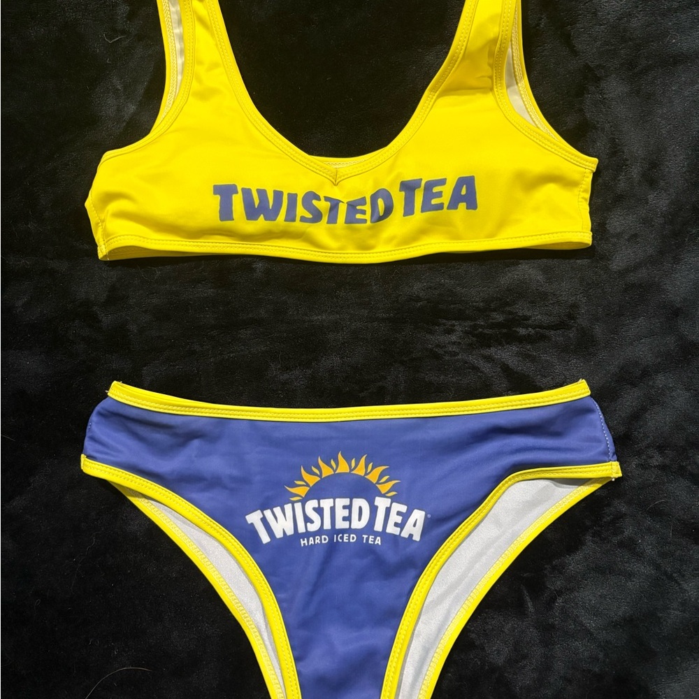 Twisted Tea Yellow and Blue Bikini Set